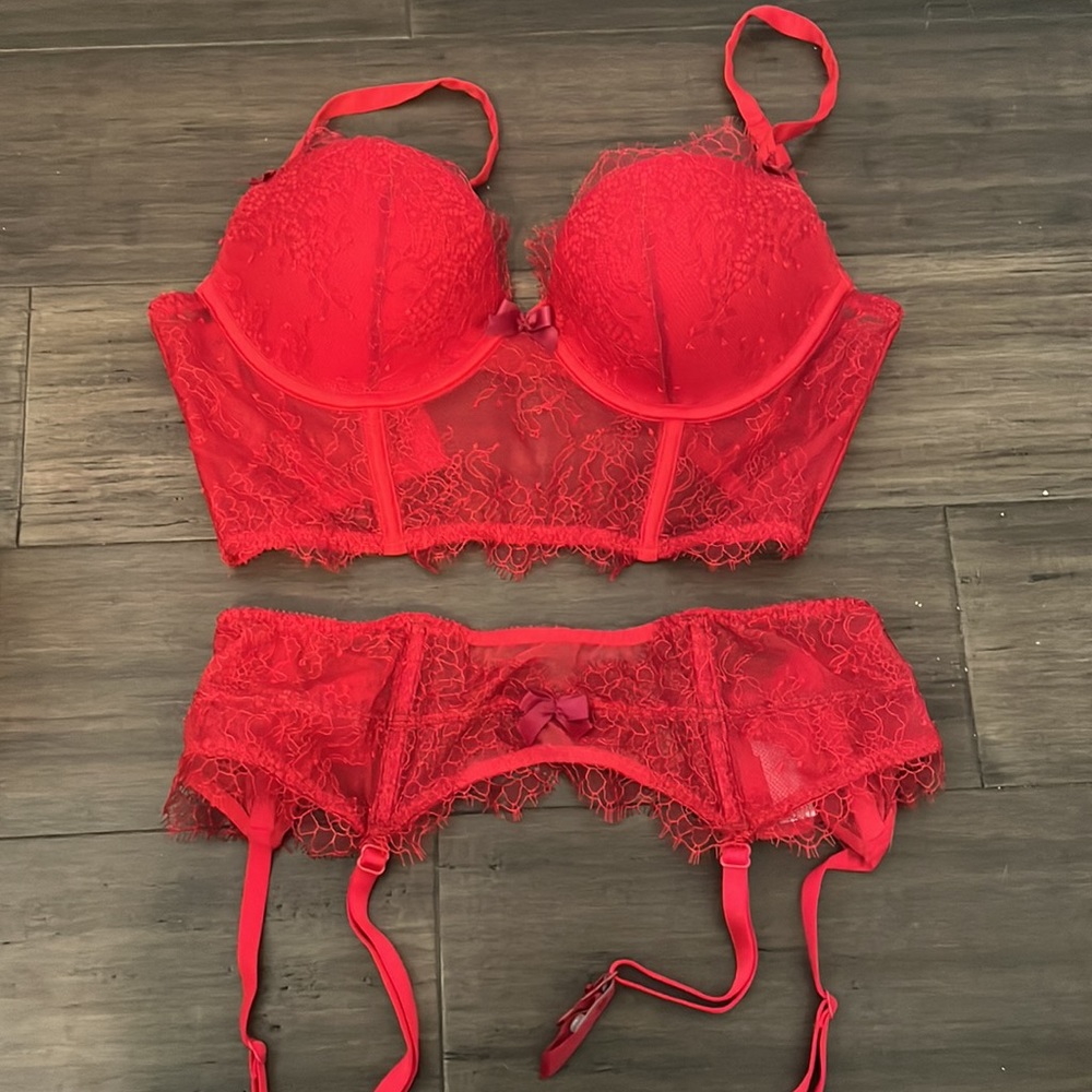 NWOT Bra and Garter belt - Picture 1 of 7